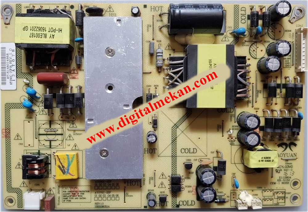 AY090C-2SF05, AY090C-2SF, 12AT078, AY1614A014868, REV:1.0, Axen AX043DLD12AT050-ILFM, Power Board, Besleme, LC430DUY-SHA1