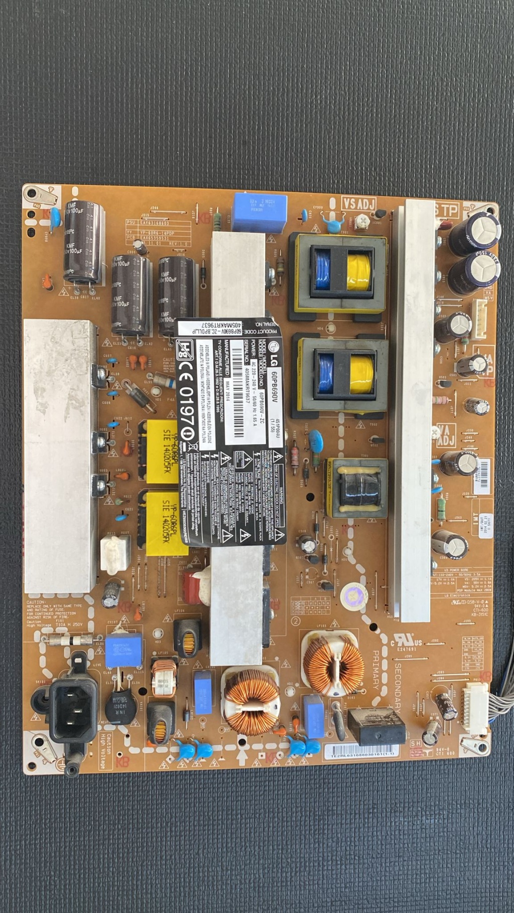 EAX65359531, EAY63168603, YP-60R6-14PDP, PDP60R6, LG 60PB5600, LG 60PB690V, POWERBOARD, BESLEME