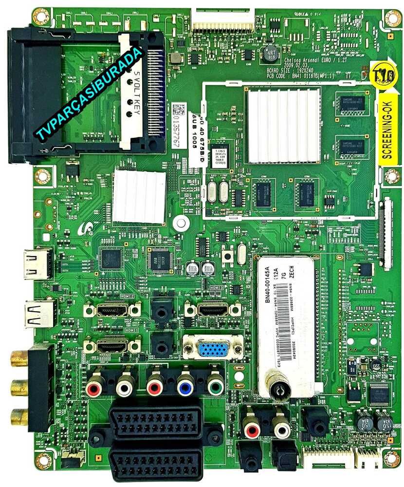 Samsung LE40B553MWXXC Main Board , BN41-01167B , BN94-02668M , LTF400HA08