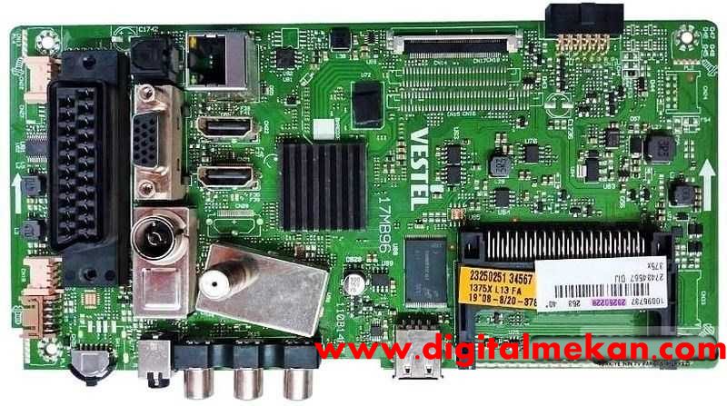 17MB96, 23250228 , 23250251, Vestel 40FA8100 FULL HD 3D UYDU SMART LED, Main Board, VES400UNVS-3D-N01